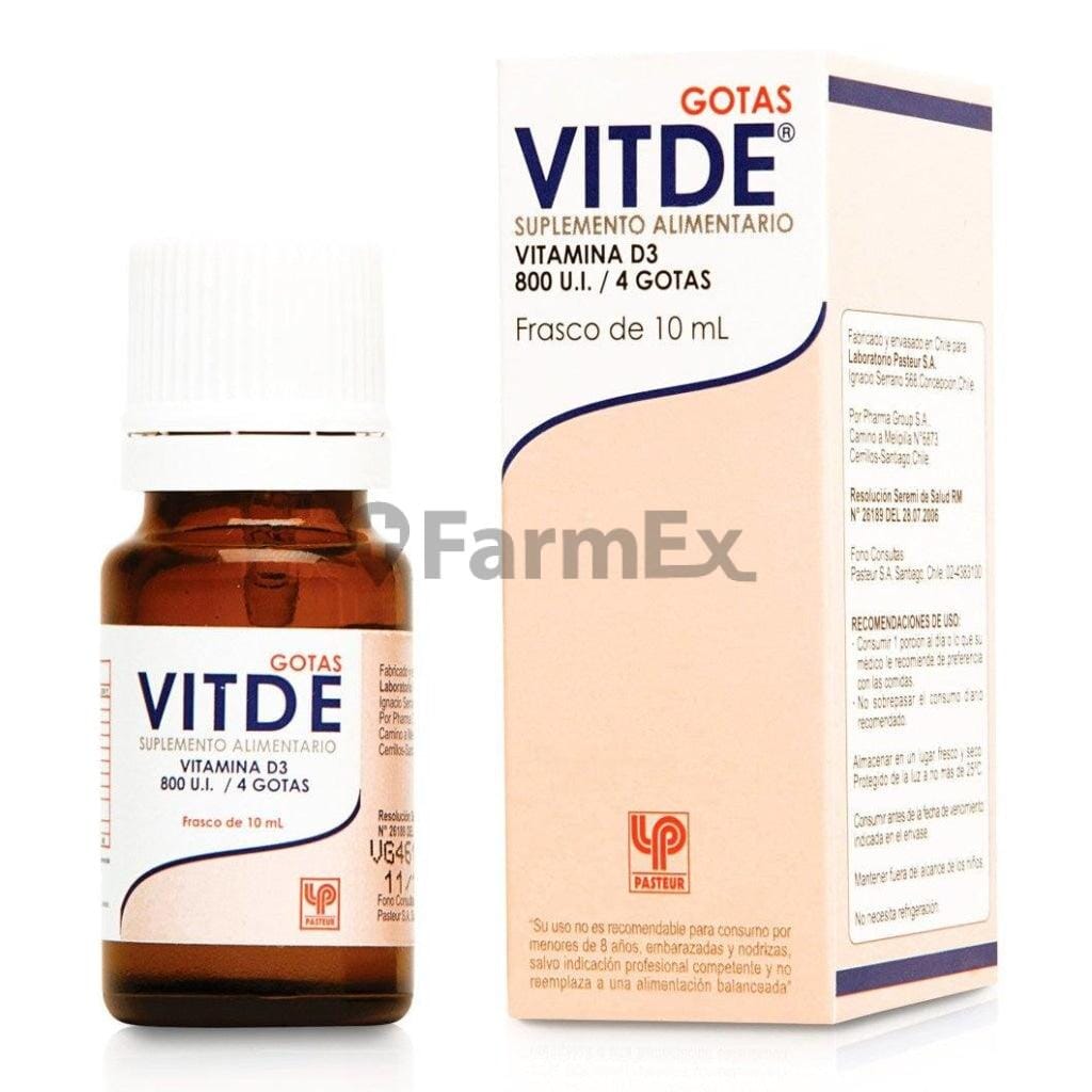 Vitde Gotas 800 UI x 10 mL Farmex-Pluxee-Persistente